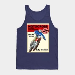 Vintage Motorcycle Motocross Red Bud 1975 Tank Top